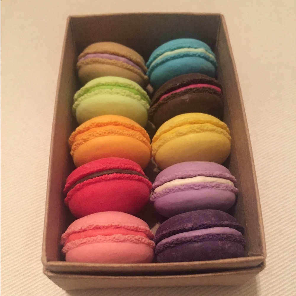 Macaron shaped erasers